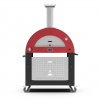 3 pizze pec na drevo alfa forni cervena s podstavcom