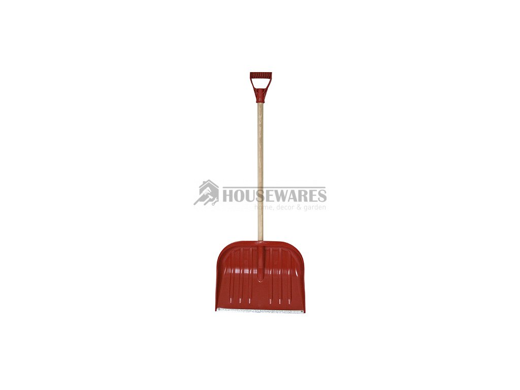 Odhrnovač Snowman D 470x370 mm, lopata na sníh, Pvc, kovová lišta, vyhrnovák, dřevěná násada D 100 cm, mix barev