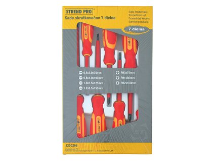 Sada šroubováků Strend Pro YF20719, VDE 7 dílná, ploché Phillips, elektrikářské, 1000V