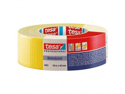 Páska tesa PRO Betonband, textilní, žlutá, 48 mm, L-50 m