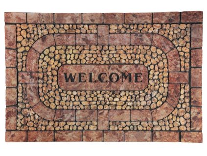 Rohožka MagicHome RBM 406, před dveře, Welcome, guma, 89x58 cm