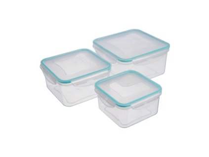 Dóza MagicHome Lunchbox set MB06, sada 3 ks, 700/1200/2000 ml, čtvercové, Clip