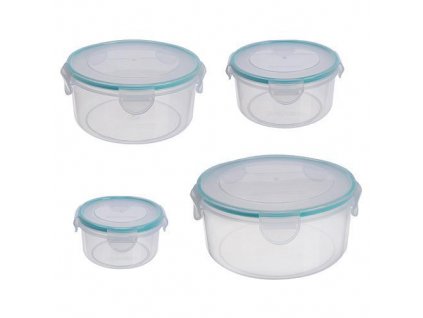 Dóza MagicHome Lunchbox set MB07, sada 4 ks, 400/800/1500/2300 ml, okrouhlá, Clip