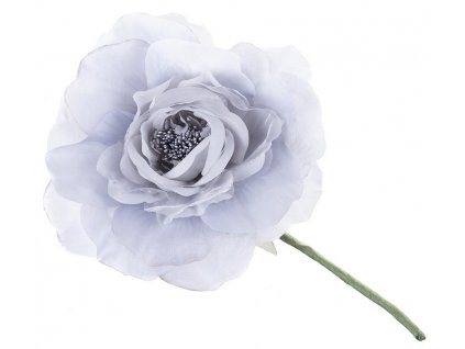 Květ MagicHome, pivoňka, modro-šedá, stonek, velikost květu 16 cm, délka květu 24 cm, bal. 6 ks