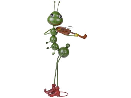 Dekorace MagicHome Mecco, Mravenec s houslemi, plech, 27x17x68 cm