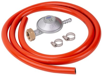 Regulátor plynu CGAS C31-30, 28-30 mbar, UK8 mm, EN16129, 2x spona, hadice 1,5 m