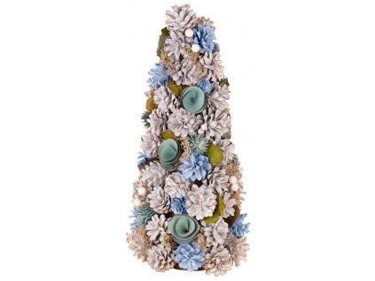 Stromek MagicHome Vánoce, ozdobený, přírodní, modrý, 40 cm