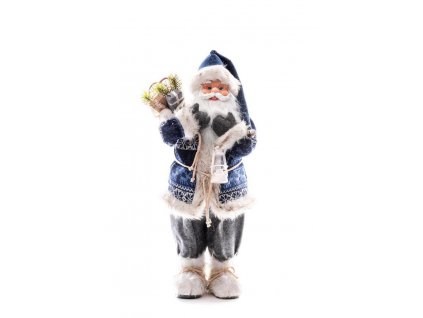 Dekorace MagicHome Vánoce, Santa s batohem a lucernou, 60 cm