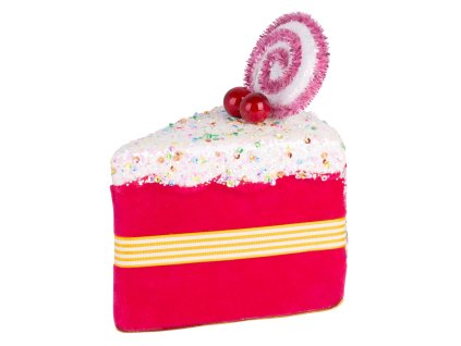 Dekorace MagicHome Vánoce Candy Line, koláček, růžový, závěsný, 13x9x15 cm