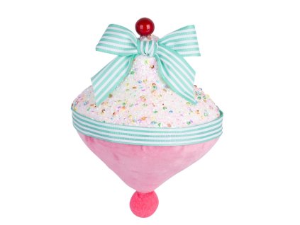 Dekorace MagicHome Vánoce Candy Line, růžová, závěsný, 13x15 cm