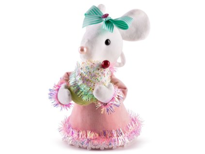 Dekorace MagicHome Vánoce Candy Line, myška, růžová, 27 cm