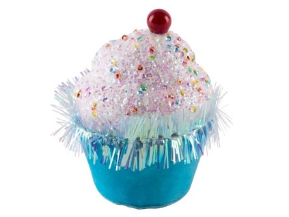 Dekorace MagicHome Vánoce Candy Line, mafin, modrý, závěsný, 7x7x11 cm