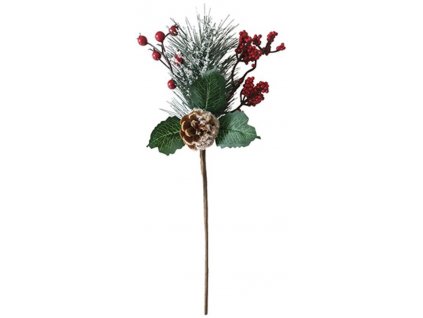 Větvička MagicHome Vánoce, se šípky, červená, 38 cm