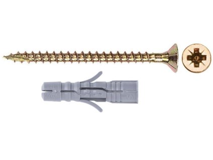 Vrut a hmoždinka Strend Pro PACK ZH 3x30/5x25 mm, PZ, Zn, do tvrdého materiálu, univerzální, bal. 50 ks
