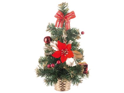 Stromek MagicHome Vánoce, ozdobený, červený, 30 cm