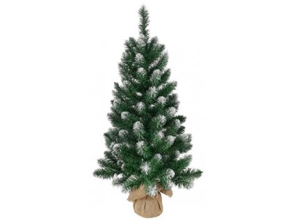 Stromek MagicHome Vánoce Nico, jedle v jutě, zasněžené konce, 90 cm