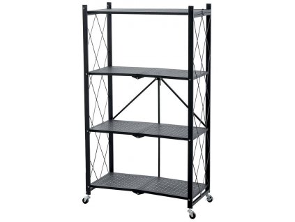 Regál Racks RAW4T, kovový, 4 police, 1270x720x340 mm, max. 50 kg/police, přenosný, na kolech