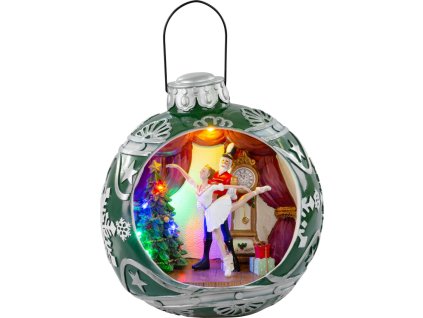 Dekorace MagicHome Vánoce, Balet v kouli, 7 LED, barevná, s melodiemi, 3xAA, interiér, 30,50x26,50x31,70 cm