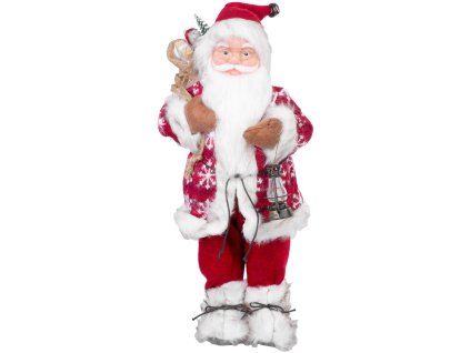 Dekorace MagicHome Vánoce, Santa stojící, červený, 60 cm