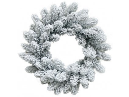 Věnec MagicHome Vánoce, přírodní, zasněžený, 45 cm