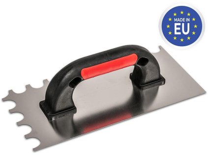 Hladítko Strend Pro Premium, EXC RED-Black, U-plast. rukojeť, půlkulaté zuby, 270x130 mm, 0,7 mm, nerez