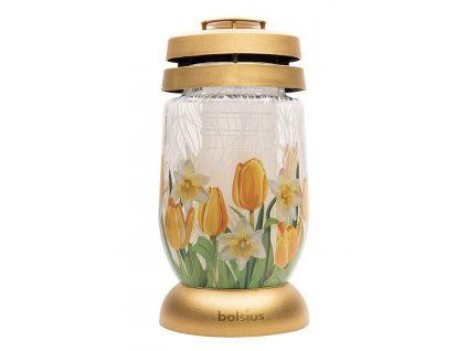 Svíčka / kahan bolsius 3S 09, žlutý tulipán a narcis, 22 cm, 36 hod