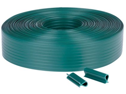 Páska Strend Pro EUROSTANDARD, 47,5 mm, L-35 m, stínící, zelená, krycí, na plotové panely, s 20 klipsami, 1000g/m2, PVC, RAL6005