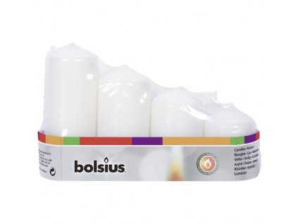Svíčky Bolsius Pillar Advent, Vánoce, bílé, 48 mm 60/80/100/120 mm, bal. 4 ks