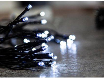 Řetěz MagicHome Vánoce CEIBO, 48 LED studená bílá, 8 funkcí, časovač, 3xAA, exteriér, osvětlení, L-3,50 m
