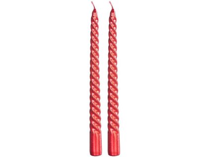 Svíčka MagicHome Vánoce, 25 cm, bal. 2 ks, červená, spirálová