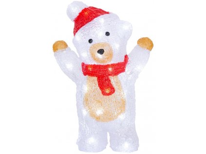 Dekorace MagicHome Vánoce, Medvěd, 30x LED, studená bílá, akryl, IP44, exteriér, 19x11,5x30 cm