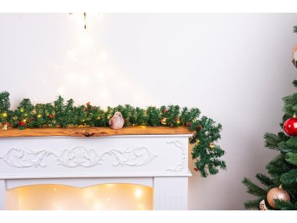 Girlanda MagicHome Vánoce, 50x LED, teplá bílá, 3xAA, 8 funkcí, L-2,7 m
