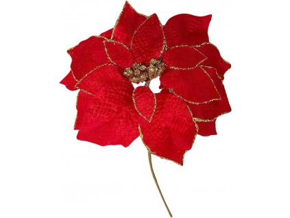 Květ MagicHome Vánoce, Poinssetia, červená, stonek, velikost květu 35 cm