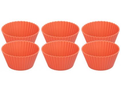 Forma MagicHome, na pečení, na cupcake, silikon, červená, set 6 ks, 6,5x6,5x3 cm