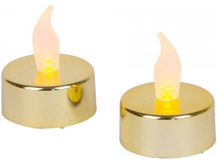 Svíčky MagicHome, 1 LED, bal. 2 ks, zlaté, čajová