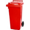 Nádoba MGB 120 lit, plast, červená, HDPE, popelnice na odpad