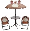 Set LEQ MELISENDA Mono, opice, slunečník 105 cm, stůl 50 cm, 2 stoličky. dětský