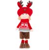 Dekorace MagicHome Vánoce, Chlapec s červeno-šedou čapkou / čepicí, 42 cm
