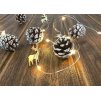Řetěz MagicHome Vánoce Pine, 20x LED teplá bílá, se zasněženými šiškami, 2xAA, jednoduché svícení, osvětlení, L-1,9 m