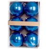 Koule MagicHome Vánoce, 6 ks, modré, perleťové, na vánoční stromeček, 10 cm