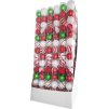 Koule MagicHome Vánoce, 14 ks, červeno-bílé, s dekorací, na vánoční stromeček, 8 cm, Sellbox 24 tub