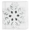 Ozdoba MagicHome Vánoce, 12 ks, sněhová vločka, bílá, na vánoční stromeček, 10 cm