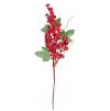 Větvička MagicHome Vánoce, s bobulkami, červená, 31 cm