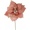 Květ MagicHome Vánoce, Poinssetia, růžová, stonek, velikost květu 35 cm