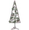 Stromek MagicHome Vánoce, dřevěný, se stříbrnými koulemi, 20x3x47 cm