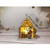 Dekorace MagicHome Vánoce, Santa v domku, LED, závěsný, 9x3x10,4 cm