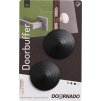 Zarážka na kličku DOORBUFFER, samolepící, doraz na stěnu, plastová, za dveře, dveřní, grafit, bal. 2ks