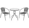 Set balkónový BRENDA, šedý, stůl 72x59 cm, 2x stolička 60x71 cm