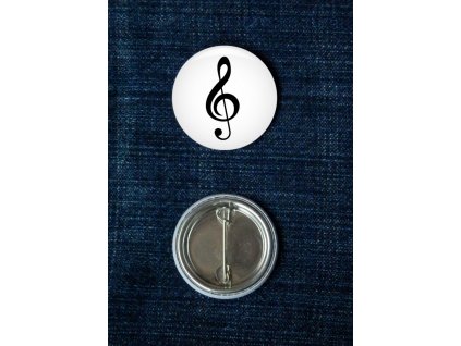 Placka 37mm (odznak) bílá HOUSLOVÝ KLÍČ