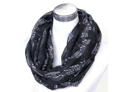 30943 sal s potiskem notove osnovy cerny